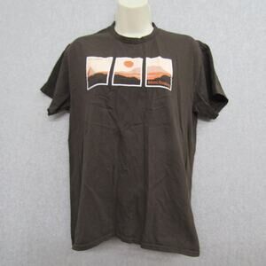 Gildan Womens Brown Top Tee Shirt Size M Short Sleevelss Crew Neck Casual Ladie